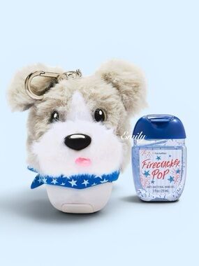 BBW Blue BANDANA DOG POM PocketBac holder + FIRECRACKER POP refill